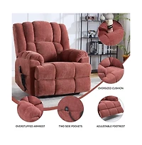Maison Boucle Chenille Power Lift Recliner for Seniors with Heat & Massage, Dual Motor Electric Chair, Infinite Position-Maison Boucle