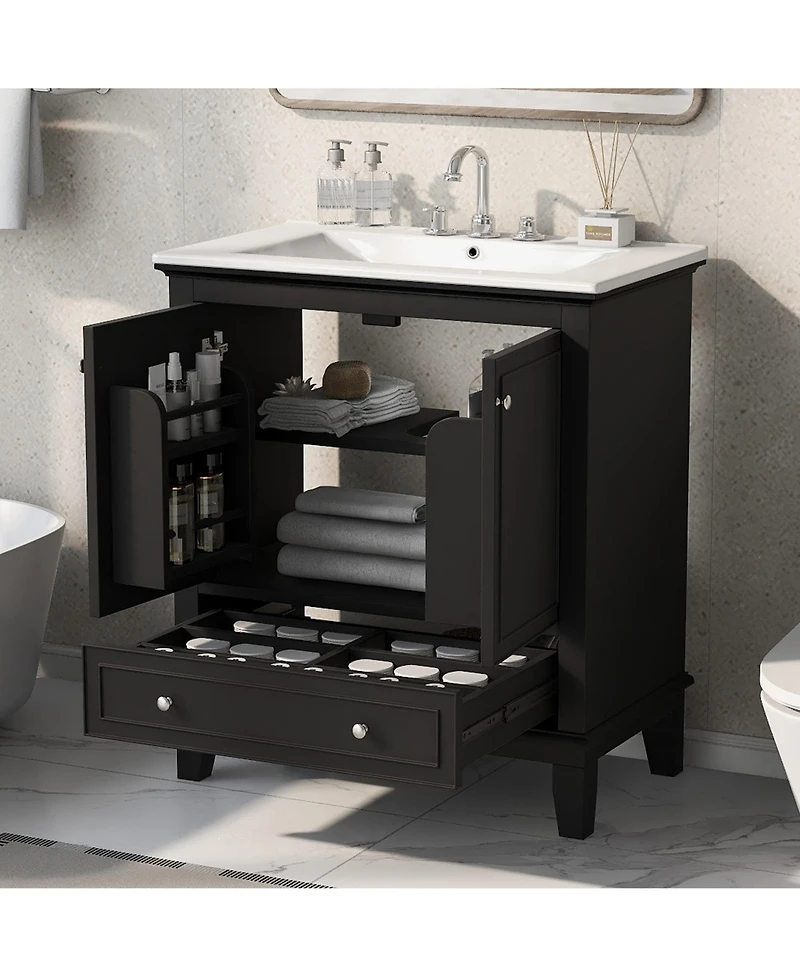 Casainc 30" Bathroom Vanity with Sink Combo, Multi-functional Cabinet with Doors and Drawer