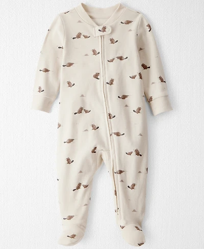 Little Planet by Carter's Baby Boys or Girls Organic Beaver Creek Print Sleep and Play Pajamas