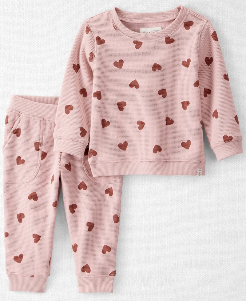 Little Planet by Carter's Baby Girls 2-Piece Organic Heart Printed Top and Pants Set