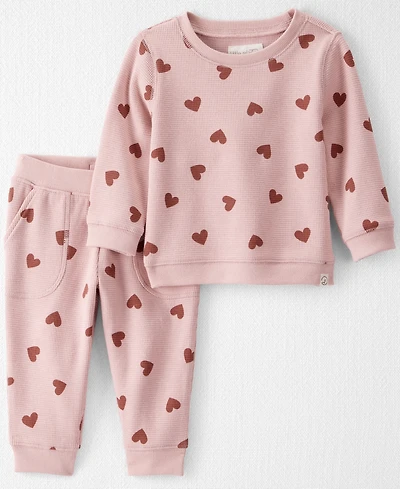 Little Planet by Carter's Baby Girls 2-Piece Organic Heart Printed Top and Pants Set