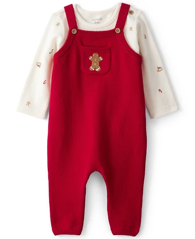 Carter's Baby Boys 2-Piece Gingerbread T-Shirt and Overalls Set