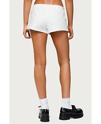 Edikted Womens Leeroy French Terry Shorts