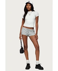 Edikted Womens Leeroy French Terry Shorts
