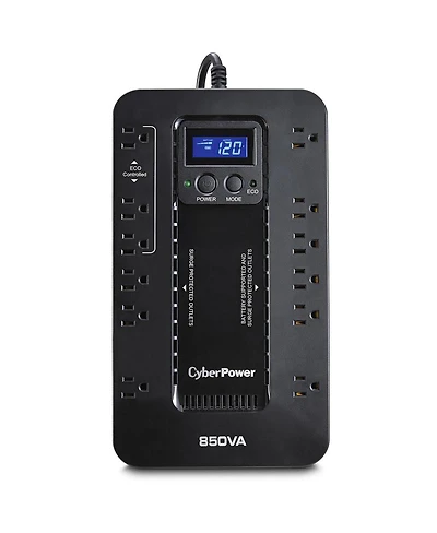 CyberPower Ecologic EC850LCD Compact 12 Outlets 850VA 510W Ups with Multifunction Lcd Panel, Eco Mode
