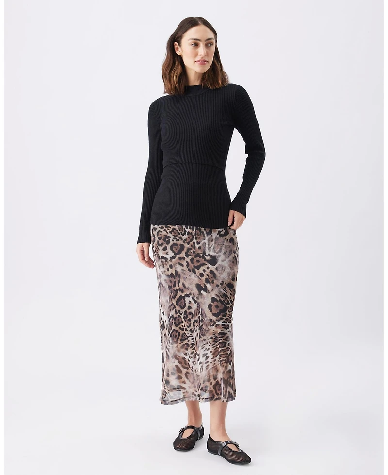 Ripe Maternity Lift Up Nursing Knit Black - Stylish and Comfortable Sweater