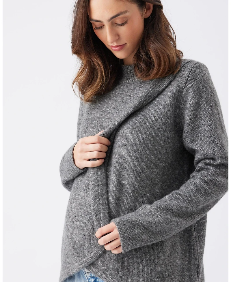 Ripe Maternity Addison Nursing Knit Jumper Charcoal - Perfect