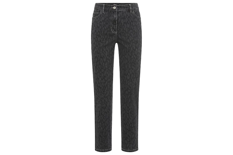 Olsen Mona Fit Slim Leg Leopard Print Pant