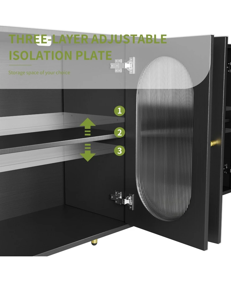 Casainc Freestanding Storage Accent Cabinet with Acrylic Doors