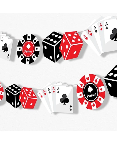 Las Vegas Garland Banner, 30 Feet of Cord, 15 Double-Sided Casino Themed
