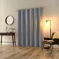 Sun Zero Drayton Slub Detail Magnetic Closure 100% Blackout Grommet Curtain Panel Pair