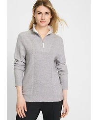 Olsen Women's 1/4 Zip Mock Neck Sweater