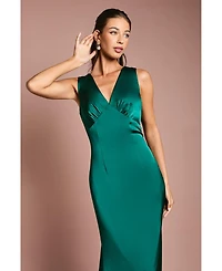 Coast Women's Bow Back V Neck Satin Bridesmaid Dress
