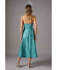 Coast Halter Jacquard Drop Waist Dress