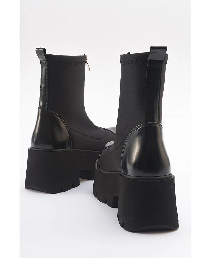 Prologue Shoes Bray Patent Chunky Boot (Women)