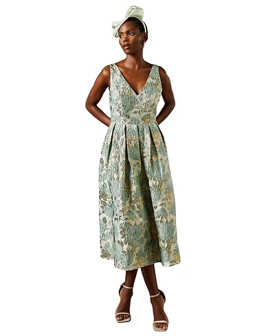 Coast Women's V-Neck Jacquard Midi Dress