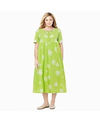 Woman Within Women's Stamped Empire Waist Dress