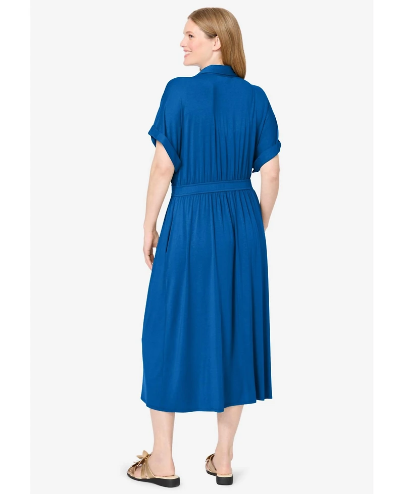 Woman Within Plus Snap-Front Dress