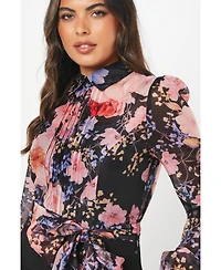 Coast Blouson Sleeve Pintuck Wide Leg Jumpsuit