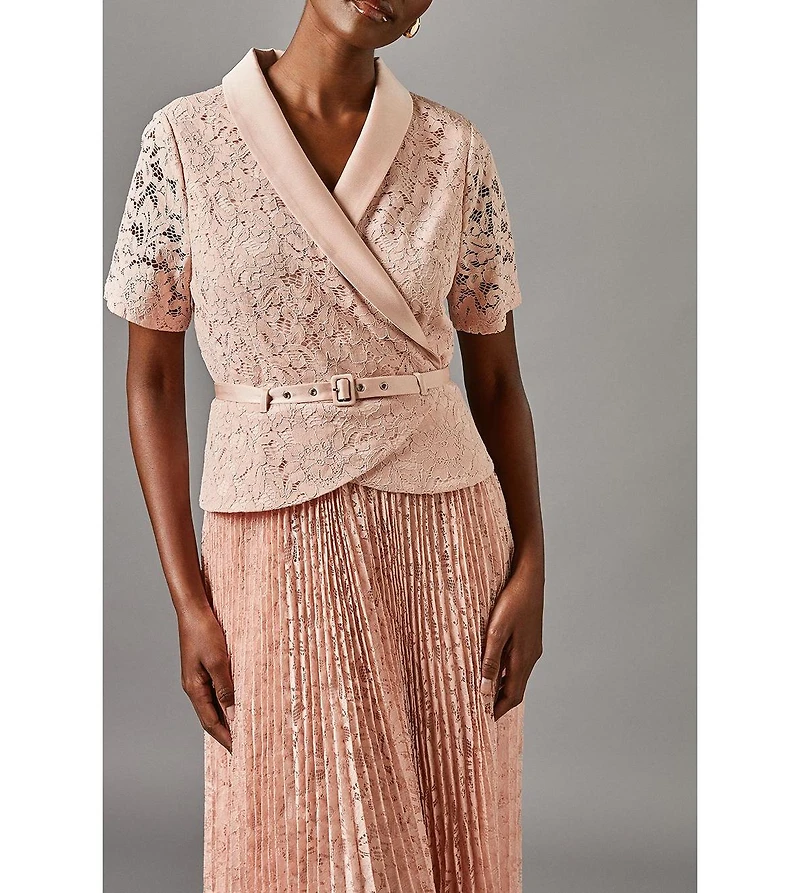 Coast Women's Lace 2 1 Jacket Pleated Midi Dress