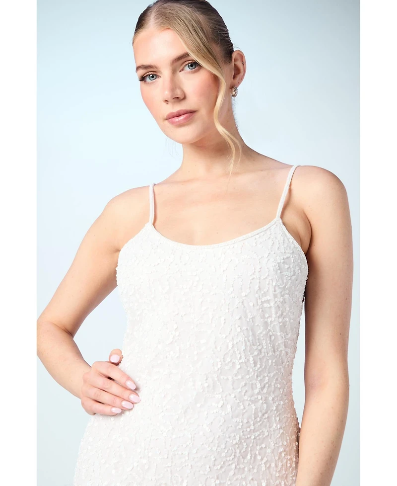 Coast Women's Embellished Feather Bridal Mini Dress