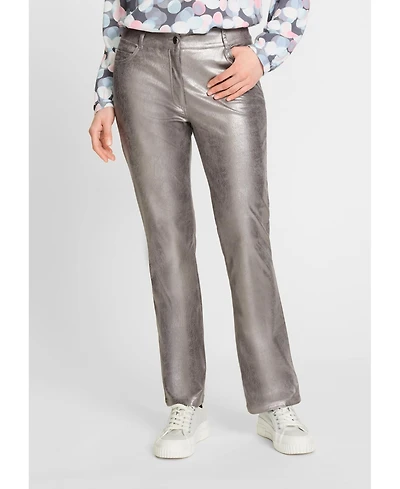 Olsen Women's Metallic Soft Leather Look Pant