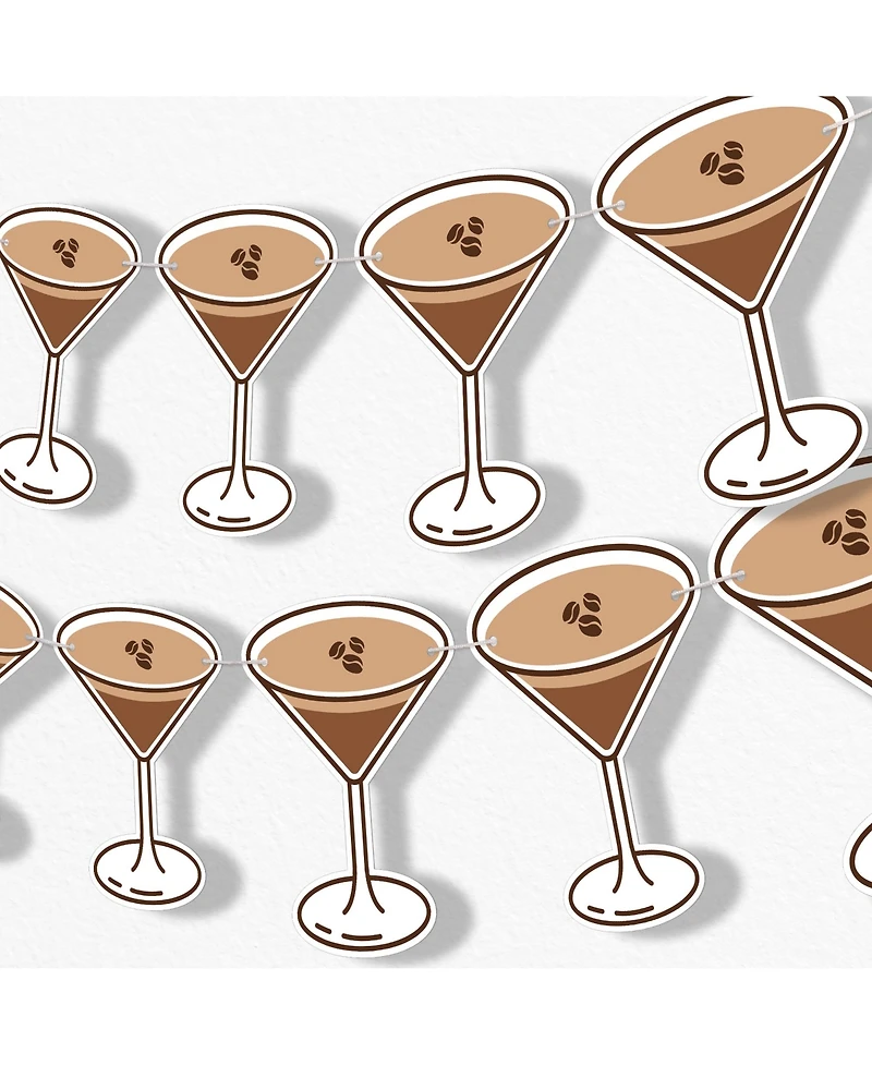 Big Dot of Happiness Espresso A Tini Bit Older Garland Banner, 30 Feet Cord, 15 Double-Sided Martini