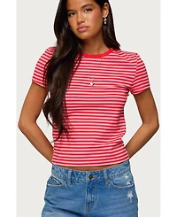 Edikted Women's Nessie Striped T Shirt