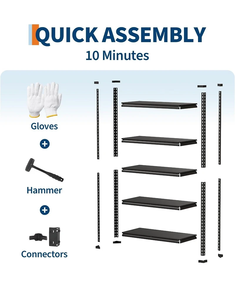 Gaomon 3-Tier Steel Garage Shelving Unit, 36" W x 16" D x 36" H, Adjustable Steel Utility Storage Rack with Metal Shelves, 770 Lbs/Shelf Capacity, for