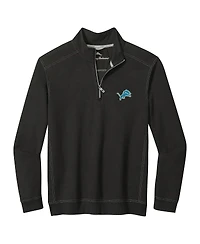 Tommy Bahama Men's Black Detroit Lions Big Tall Montego Bay Half-Zip Jacket