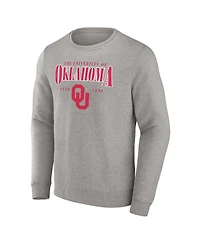 Fanatics Men's Gray Oklahoma Sooners True Classics Act Fast Fleece Pullover Sweatshirt