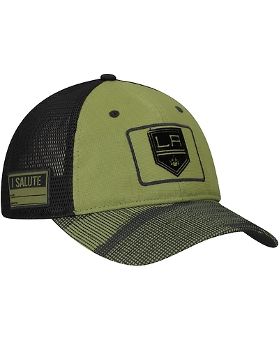Fanatics Men's Olive Los Angeles Kings Military Appreciation Trucker Adjustable Hat