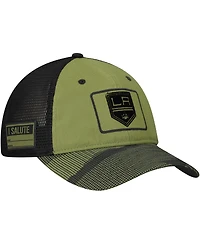 Fanatics Men's Olive Los Angeles Kings Military Appreciation Trucker Adjustable Hat