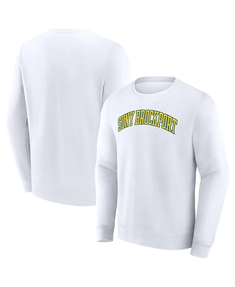 Fanatics Men's White Suny Brockport Golden Eagles Short Name Pullover Sweatshirt
