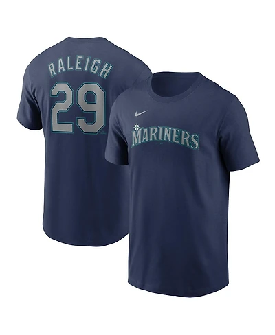 Nike Men's Cal Raleigh Navy Seattle Mariners Fuse Name Number T-Shirt
