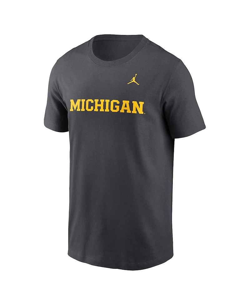 Jordan Men's Anthracite Michigan Wolverines Primetime Wordmark T-Shirt