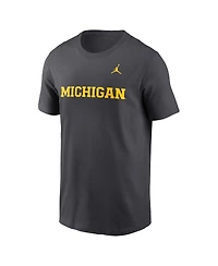 Jordan Men's Anthracite Michigan Wolverines Primetime Wordmark T-Shirt