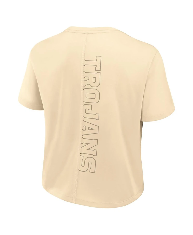 Nike Women's Tan Usc Trojans Performance Cropped T-Shirt