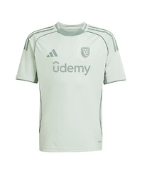 Adidas Big Boys and Girls adidas Light Green San Jose Earthquakes 2025 One Planet Pre-Match Top