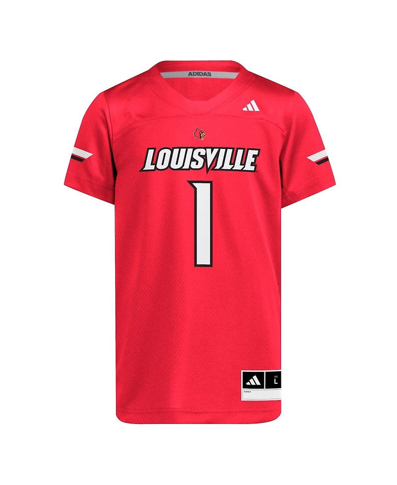 Adidas Big Boys and Girls 1 Red Louisville Cardinals Replica Jersey
