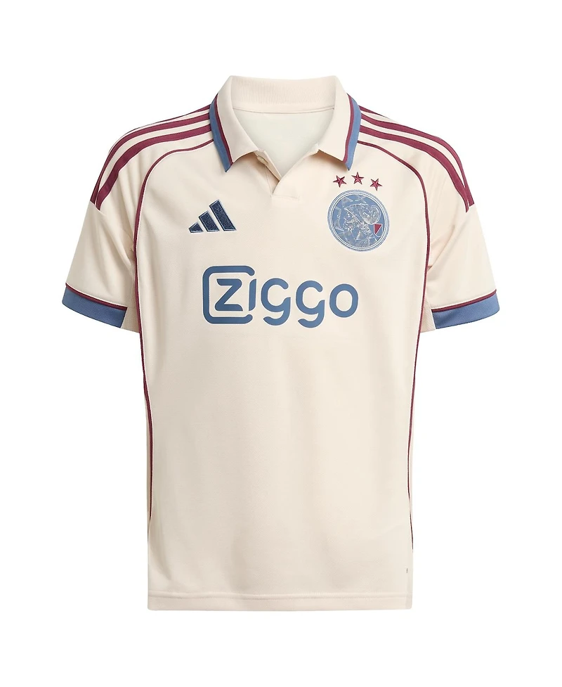 adidas Big Boys and Girls Tan Ajax 2025/26 Third Replica Jersey