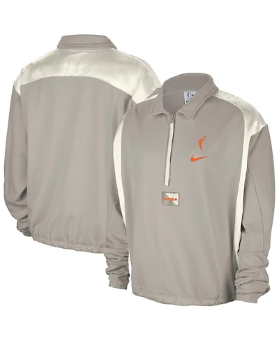 Nike Women's Gray Wnba Basketball Fleece Quarter-Zip Performance Pullover Sweatshirt
