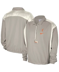 Nike Women's Gray Wnba Basketball Fleece Quarter-Zip Performance Pullover Sweatshirt