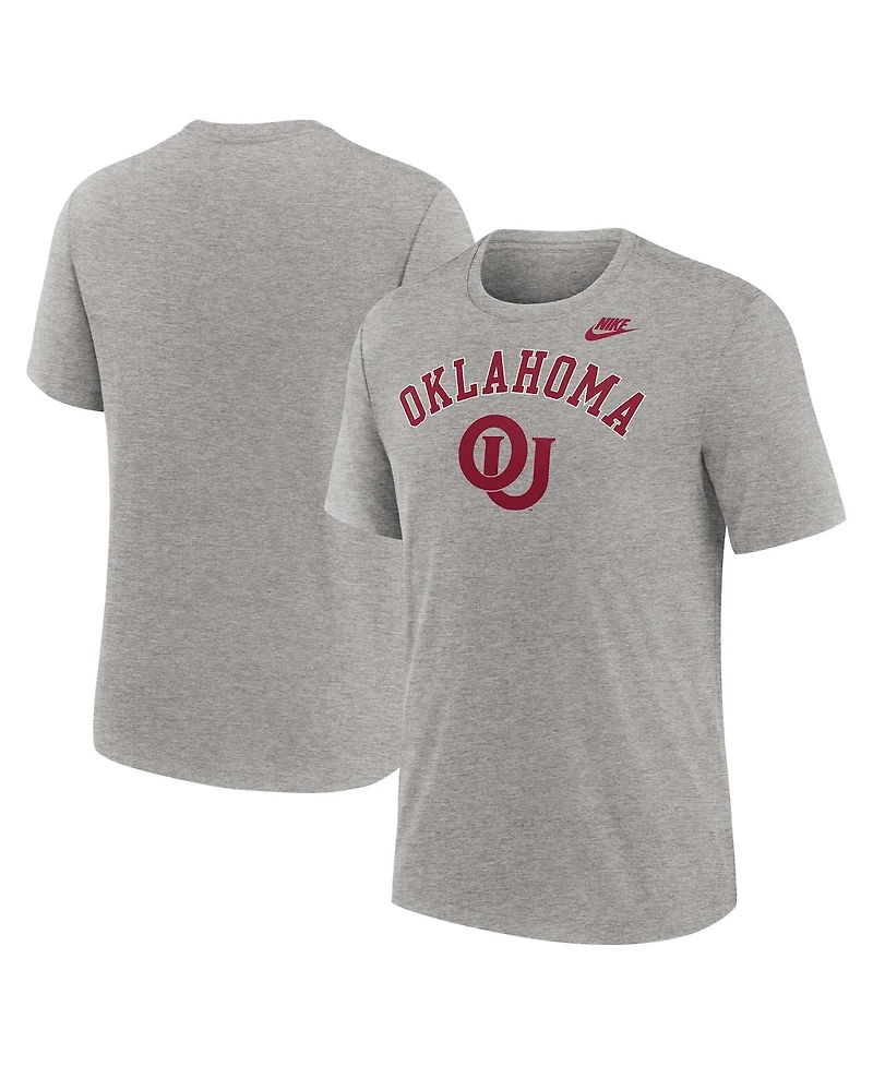 Nike Men's Heather Gray Oklahoma Sooners Legacy Arch Tri-Blend T-Shirt