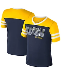 Colosseum Big Girls Navy Michigan Wolverines Space Opera T-Shirt