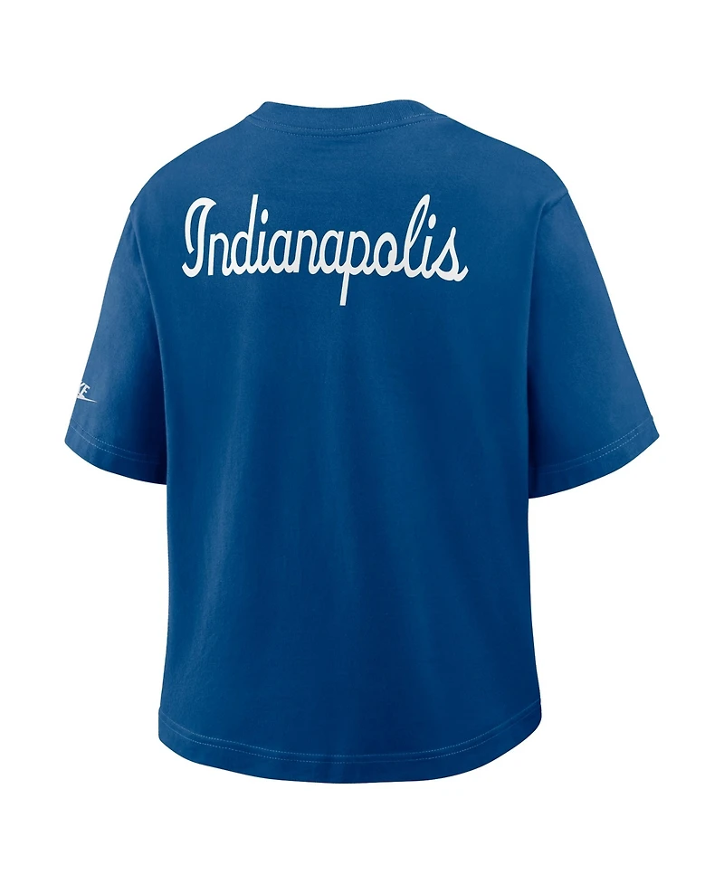 Nike Women's Royal Indianapolis Colts Rewind Pocket Boxy T-Shirt