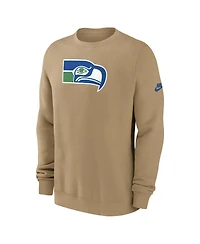 Nike Men's Tan Seattle Seahawks Swing Pass Rewind Club Pullover Sweatshirt