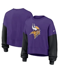 Nike Women's Purple Minnesota Vikings Oversized Color-Block Pullover Sweatshirt