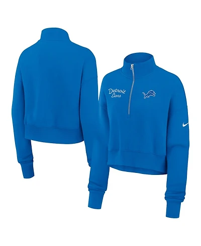 Nike Women's Blue Detroit Lions Primetime Phoenix Half-Zip Sweatshirt