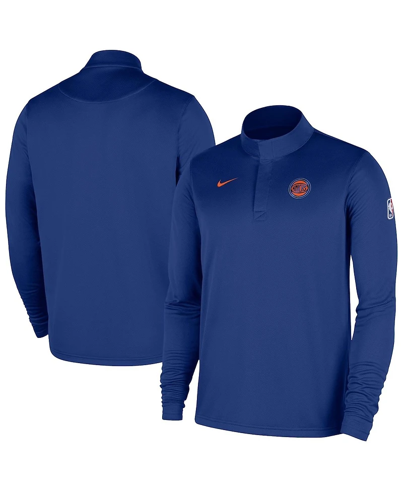 Nike Men's Blue New York Knicks 2025/26 Authentic Coaches Quarter-Zip Pullover Jacket